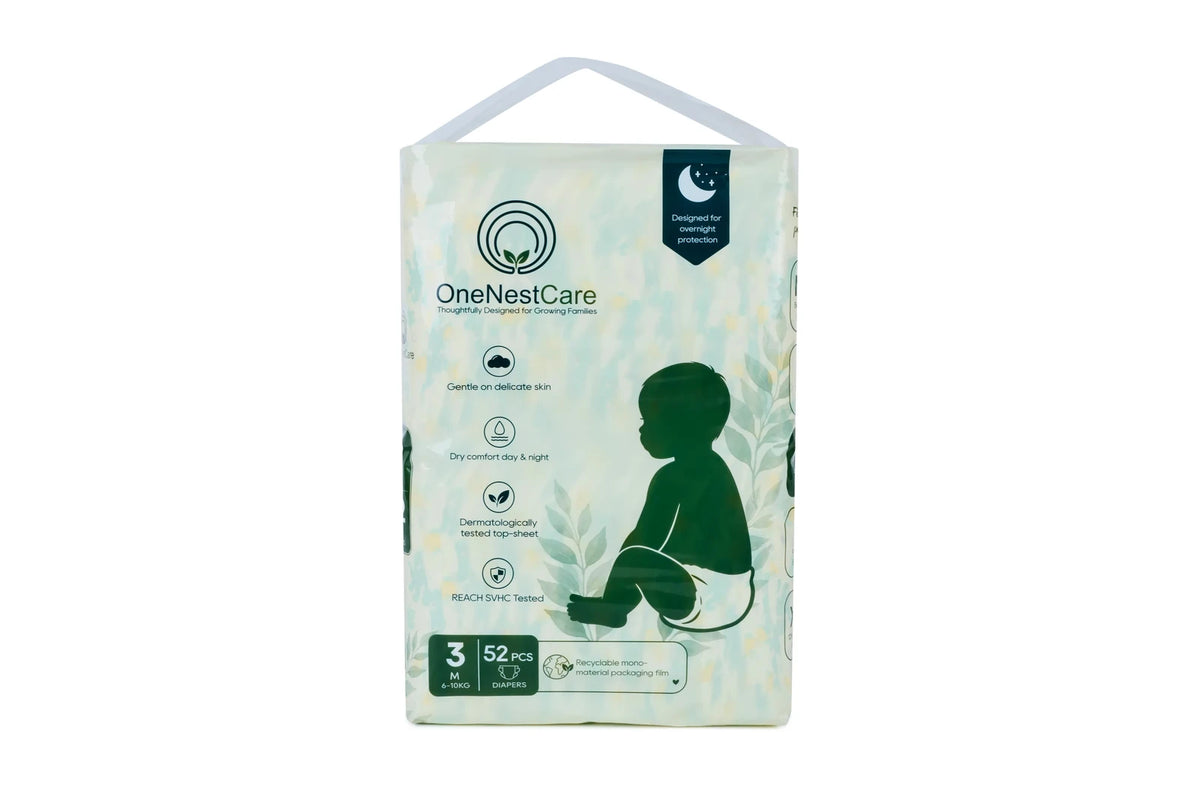 Size 3 (M) — 6–10kg, 52 nappies